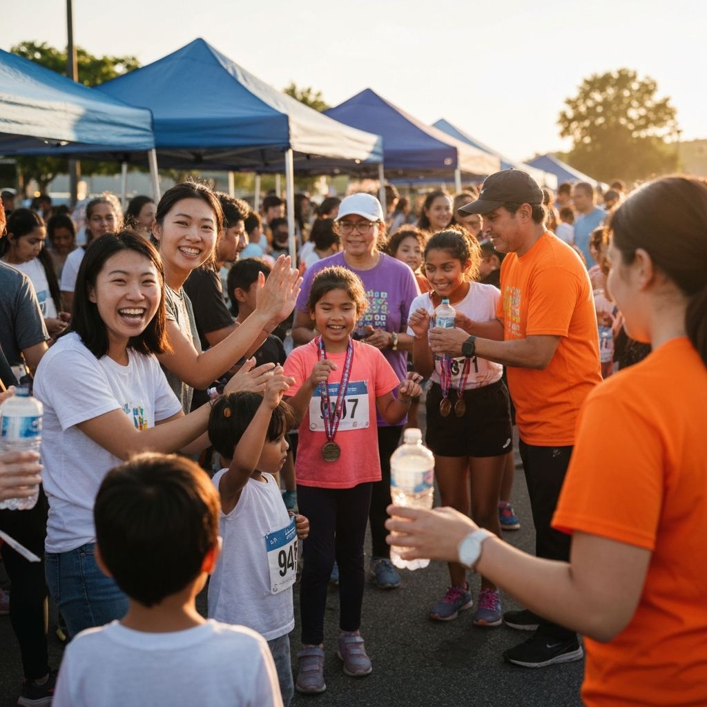 Community members celebrating after the 5K